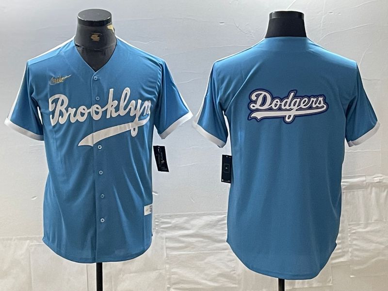 Men Los Angeles Dodgers Blank Light blue Throwback 2024 Nike MLB Jersey style 4->los angeles dodgers->MLB Jersey